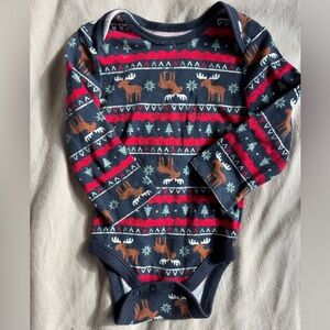 Jumping Beans Navy and Red Moose Print Bodysuit